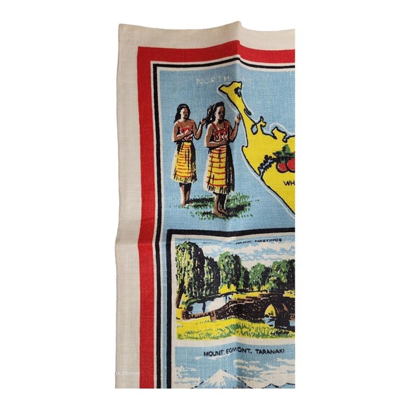 Pure Linen Fast Colours Kitchen Tea Towel New Zealand North Island Map 31x20 - Picture 7 of 16